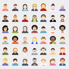 People Diversity Portrait Design Characters Avatar Vector
