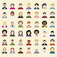 People Diversity Design Characters Avatar Vector Concept