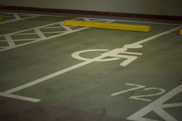 Wheelchair mark of parking