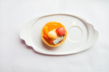 fruit tartlets (watermelon, cantaloupe,orange)