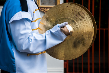 Cymbals in hand- School Marching Band