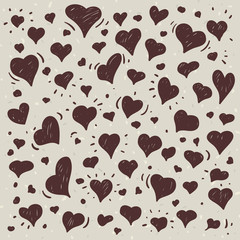 Hand drawn illustration of different lovely hearts