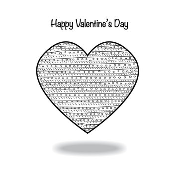 abstract pattern heart illustration in zentangle style