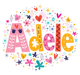 Adele female name decorative lettering type design