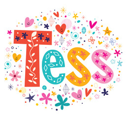 Fototapeta premium Tess girls name decorative lettering type design