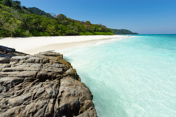 Tropical white sand beach paradise of Koh Tachai, Thailand