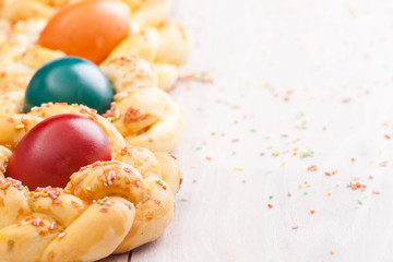 easter sweet bread /cake/  with eggs