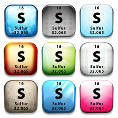 An icon showing the element Sulfur