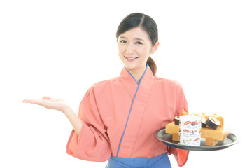 笑顔のウエイトレス