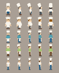 Fototapeta na wymiar Set of chef, costume characters