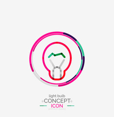 Light bulb minimal design logo