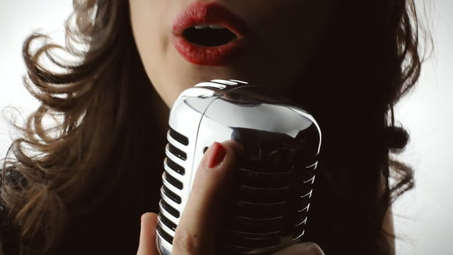Music woman singer silhouette show white
