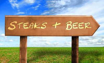 Strassenschild 30 - Steaks & Beer