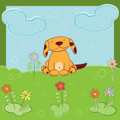 Greeting card with cute dog