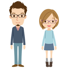 若い男女　カップル　全身