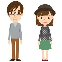 若い男女　カップル　全身