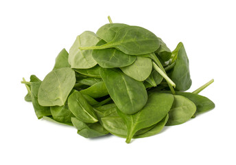 leaves of spinach isolated on white background