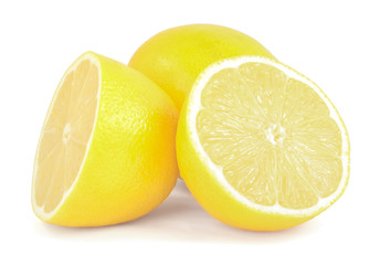 Fresh lemon isolated on white