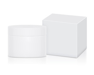 Cream Jar and White Container Box in set