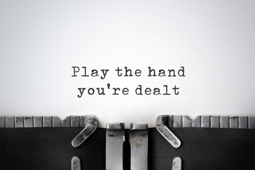 Gratitude. Inspirational quote typed on an old typewriter.