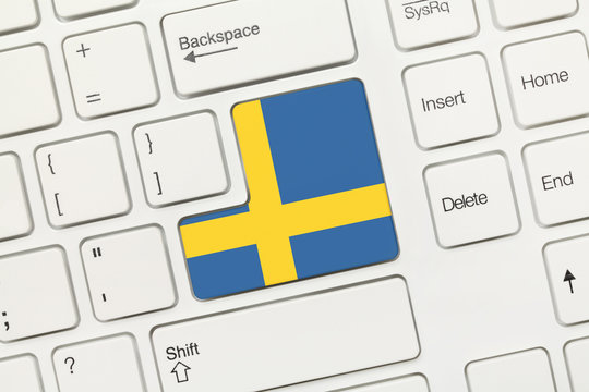 White conceptual keyboard - Sweden (key with flag)