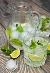 Cold fresh lemonade drink