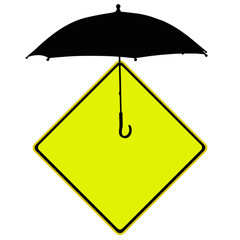 Segnale stradale USA con indicazione ombrello