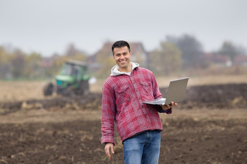 Farmer with laptop