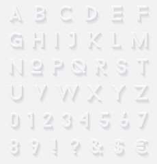 White 3d letters set