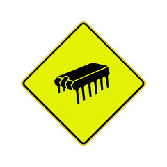 Segnale stradale USA con indicazione microchip