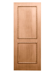 Entrance wooden door on a white background.