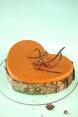 Apple Caramel and Hazelnut Heart Cake