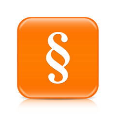 Orange paragraph button icon with reflection