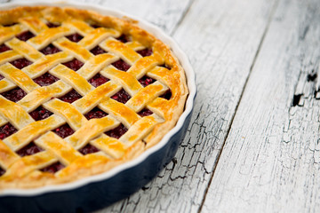 Homemade cherry pie
