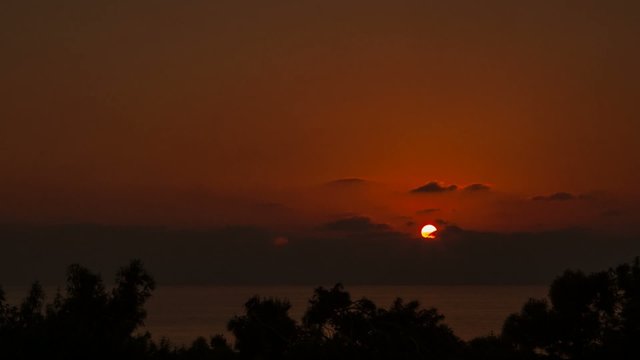 Sunset over Mediterranean sea