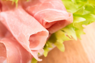 prosciutto crudo - selective focus