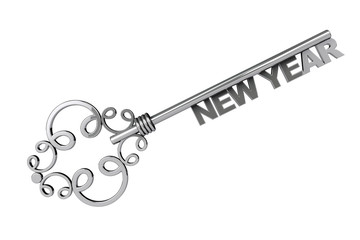 Vintage Key with New Year Sign
