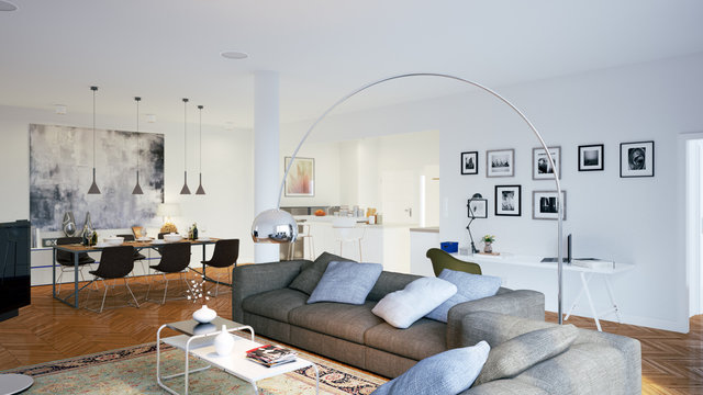Wohnzimmer mit Sofa - living room with sofa
