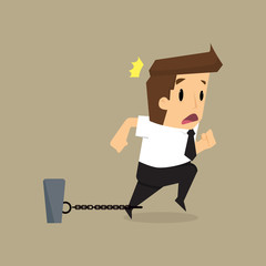 businessman with chains bind