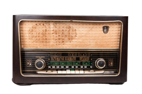 Old vintage radio on short waves