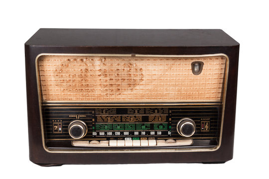 Old vintage radio on short waves