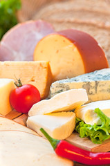 Cheese with ham and bread