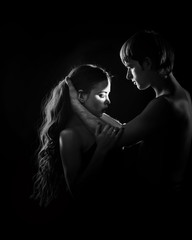 Young couple hugging