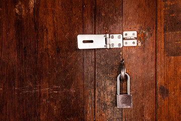 locked old wooden door.