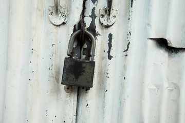 locked old wooden door.