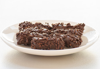 Tasty chocolate bonbon isolated on a white background