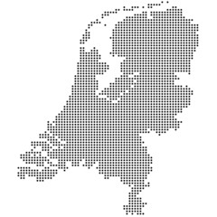 Fototapeta na wymiar Niederlande gepunktet (schwarz)