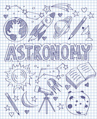 Hand drawn Astronomy set