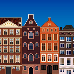 Street of abstract old houses.