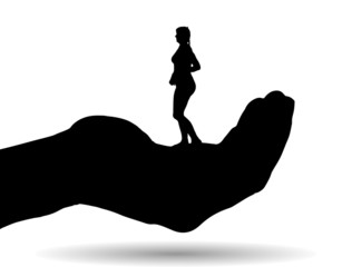 Vector silhouette of a woman.
